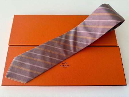 Cravate HERMES-Paris „Earth Stripes“ - avec box original