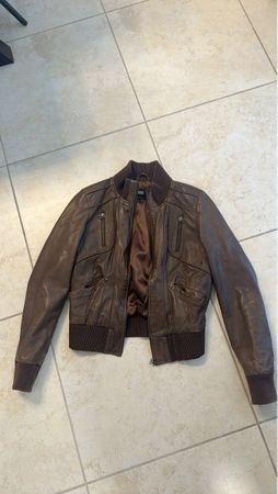 Lederjacke Damen braun mit Reissverschluss gebraucht