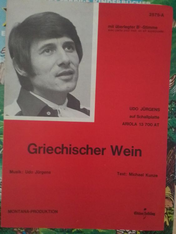 Text Noten Vintage Lied Udo Jürgens Griechischer Wein (A) Kaufen auf Ricardo