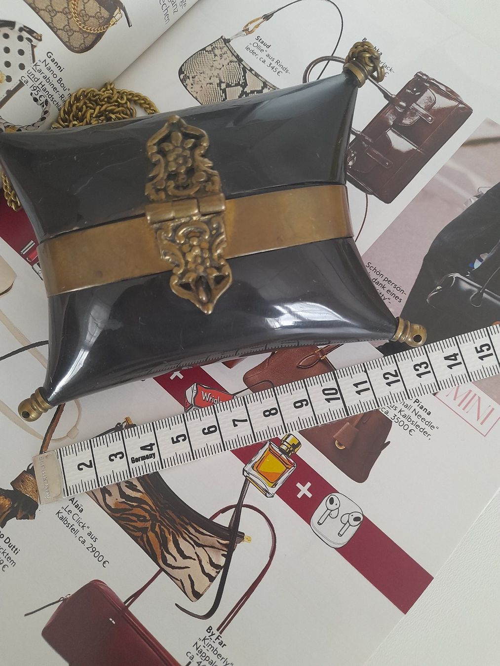 Borse da donna: antike Abendhandtasche Messing und Samt . rar . – Usato da Leuggelbach venduto da schmetterlings-fee 4