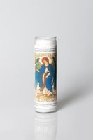 Erzengel Gabriel Glas-Kerze 100h Brennd