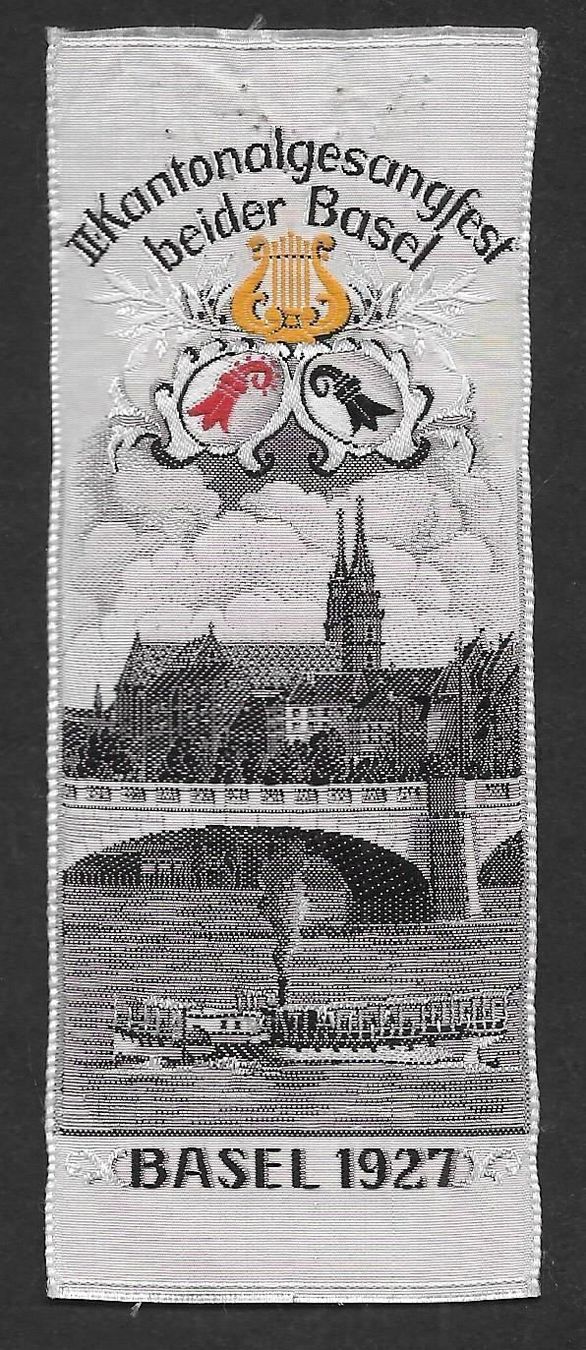 Ansichtskarten: II. Kantonalgesangfest beider Basel 1927 Stoffabzeichen – Gebraucht aus Olten von clotaldi