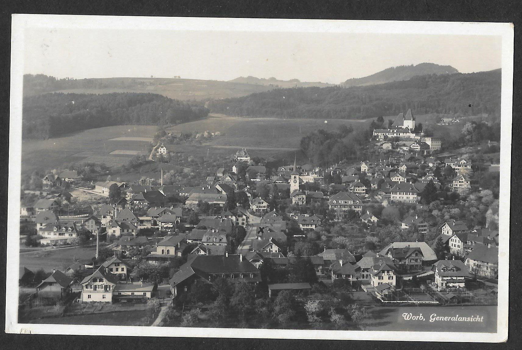 Cartoline postali: Worb Gesamtansicht – Usato da Olten venduto da clotaldi