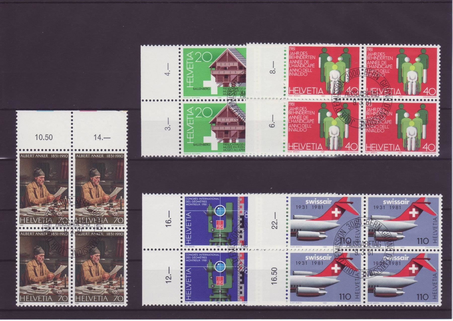 Tutti i francobolli: 1981 Sonderpostmarken 4er-Block Ersttag mit Tabs – Usato da Spiez venduto da Crazyduck