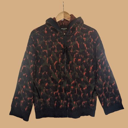 Zadig & Voltaire "Lennox Awm Leo" Leopard Knit Zip Hoodie 