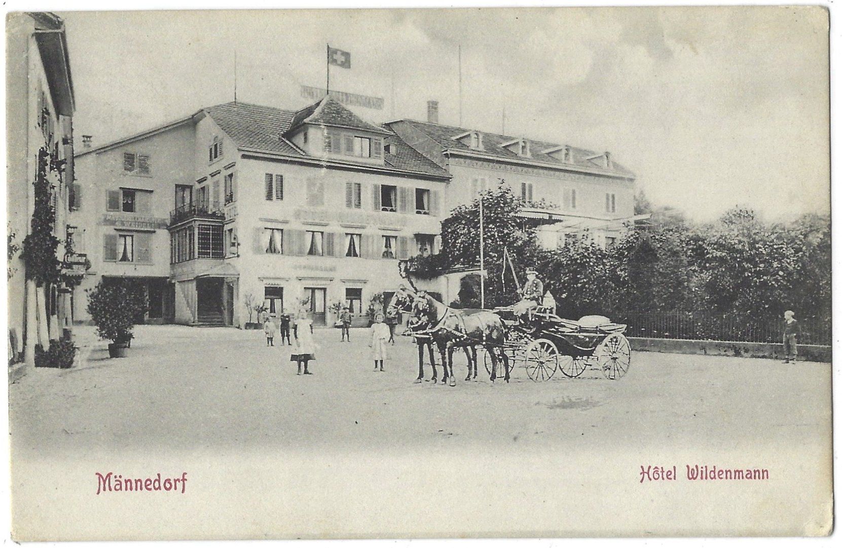 Cartoline postali: Männedorf    -     Hôtel  Wildenmann   (belebt) – Usato da Bütschwil venduto da Jackson1A