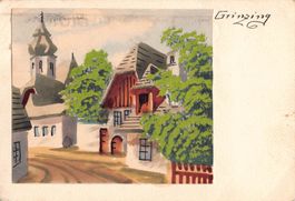 Gruss aus WIEN GRINZING - alte Postkarte 1937
