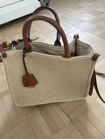 Handtasche Bast Optik beige