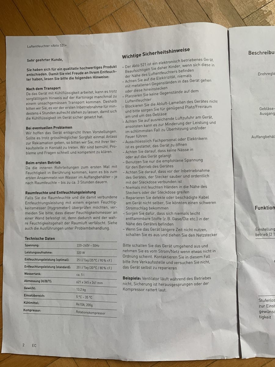 Luftentfeuchter: Luftentfeuchter – Gebraucht aus Zürich von Oaxaca12 3