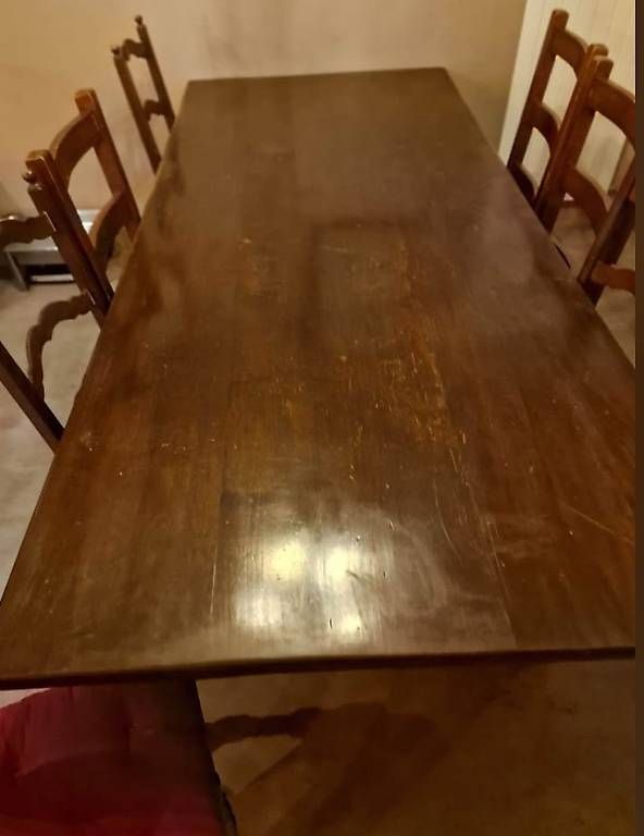 Set di tavolo e panche: Table en bois massif – Usato da commugny venduto da Faye03