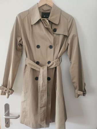 Trenchcoat, classy beige, Gr. 38, Baumwolle, neuwertig!