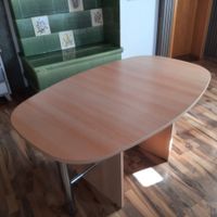 Ausziehbarer Esstisch Holzoptik oval gebraucht