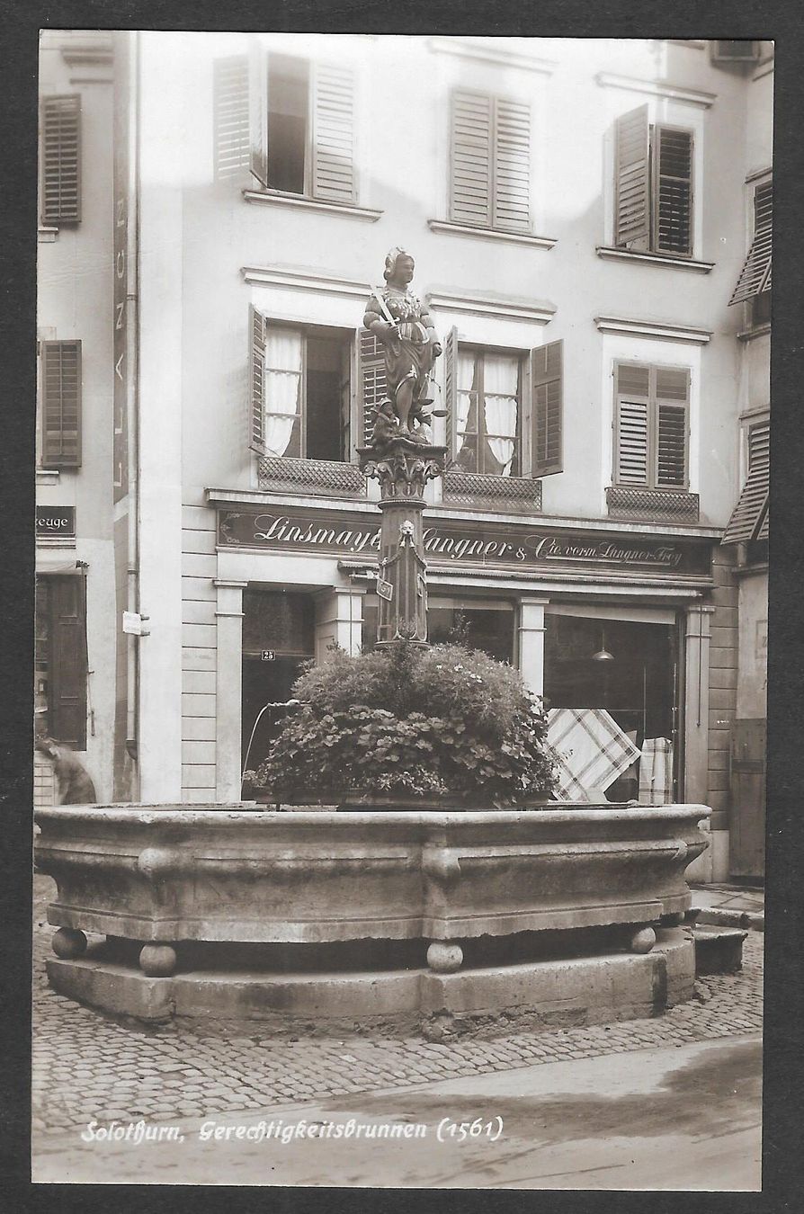 Cartoline postali: Solothurn Gerechtigkeitsbrunnen – Usato da Olten venduto da clotaldi