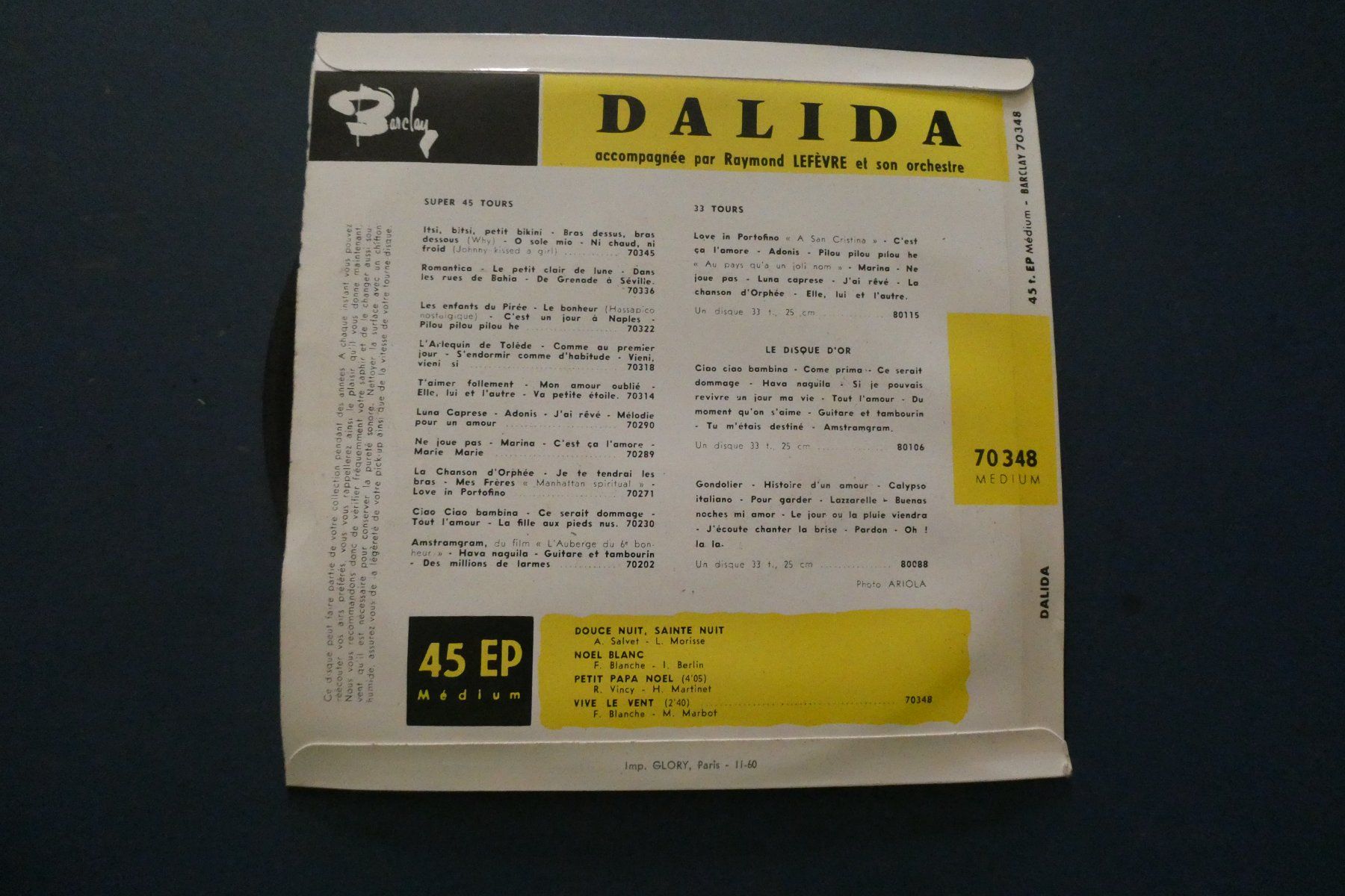 Vinyles: disque 45 tours Dalida – D'occasion à Fontaines NE par monloisir 1