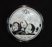 China Panda 10 Yuan Silbermünze 2013, 1 oz Silber
