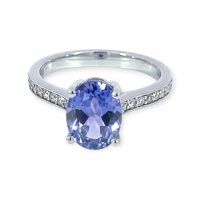 Tansanit-Ring 14k Weissgold 3,91ct