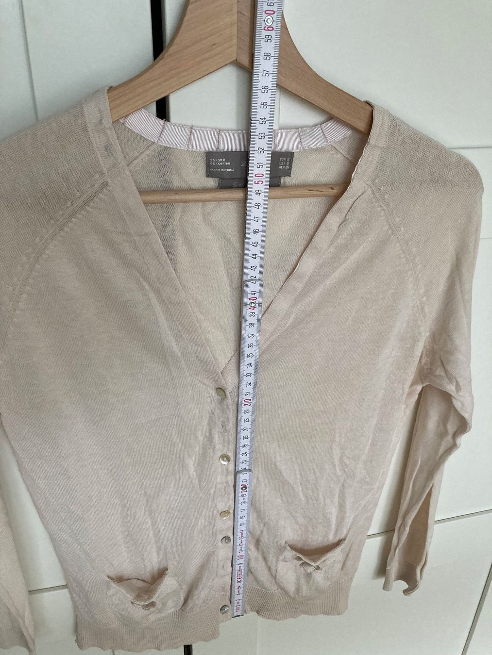 Zara Jacken: Zara Hellrosa/Nude Jäckchen Seide/Cotton; Gr.34 – Gebraucht aus Zürich von LisM. 4