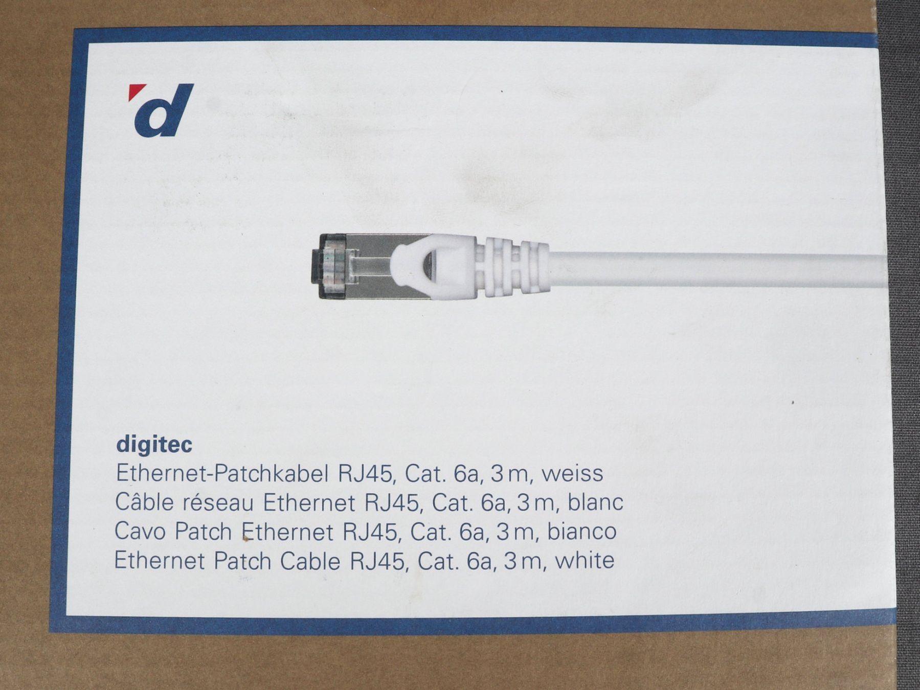 Digitec Cavi: DIGITEC ETHERNET Patchcabel RJ45 Cat 6a  3m Weiss – Nuovo (secondo la descrizione) da Steinen venduto da Restwert_Steinen 6