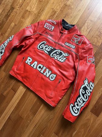 Coca cola Ferrari Lederjacke moto Giacca chaqueta Racing