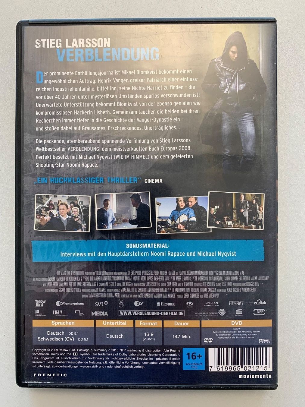 Tutti i DVDs: DVD STIEG LARSSON VERBLENDUNG 16+ – Usato da Stetten SH venduto da Urlaub 1
