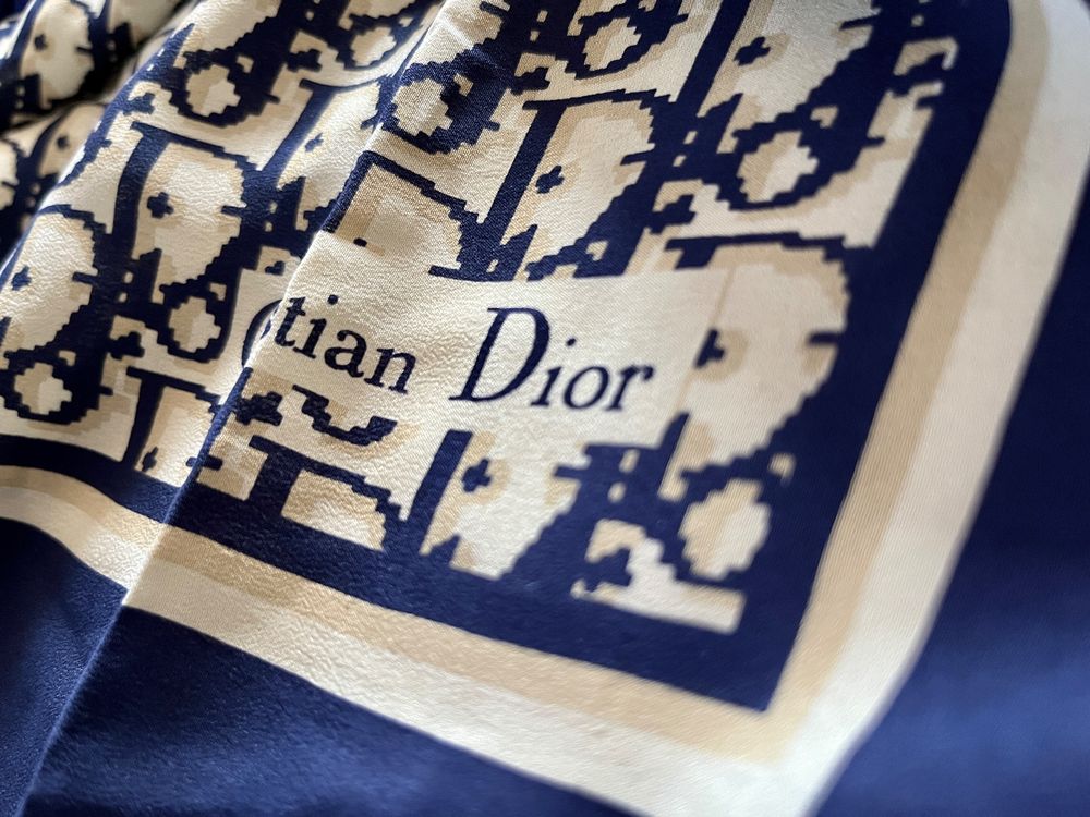 Dior Women's Dior Oblique Lurex Silk Foulard Gold main image 1
