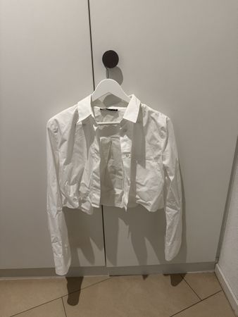 Chemise courte Zara femme blanc manches longues bon état