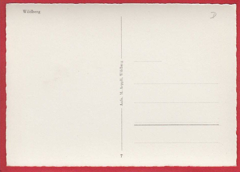 Cartoline postali: WILDBERG, GROSSFORMAT – Usato da Grüningen venduto da Kartenlaube 1