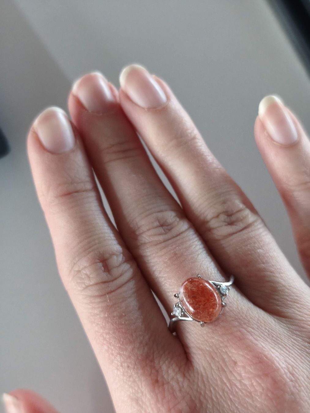 Anelli: Wunderschöner Sonnenstein Ring, Silber 925 verstellbar  – Usato da St. Gallen venduto da GIULESGG
