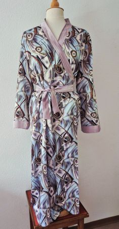 KIMONO MANTEL JACKE MORGENMANTEL S 36 SATIN TUNIKA NEU TOP