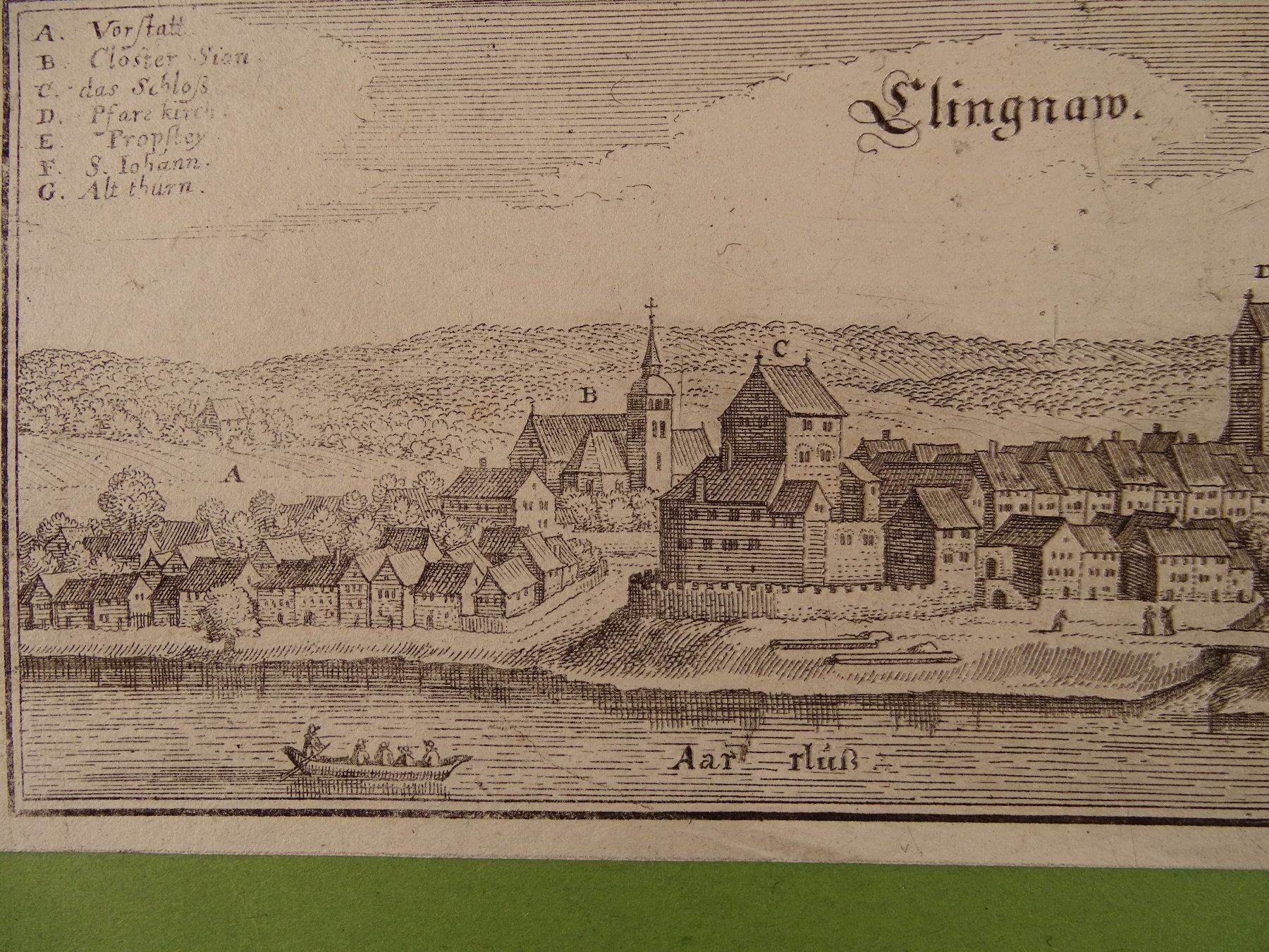 Incisioni: KLINGNAU, KUPFERSTICH 1654 – Usato da Grüningen venduto da Kartensammler 2