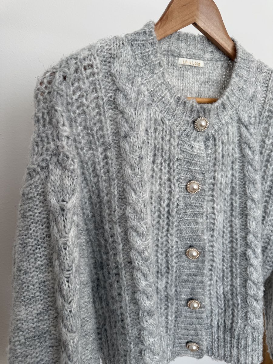 Maglioni & Felpe: Lässige Strickjacke, grau meliert, Gr. One size – Usato da Kriens venduto da MeinKleiderschrank 3