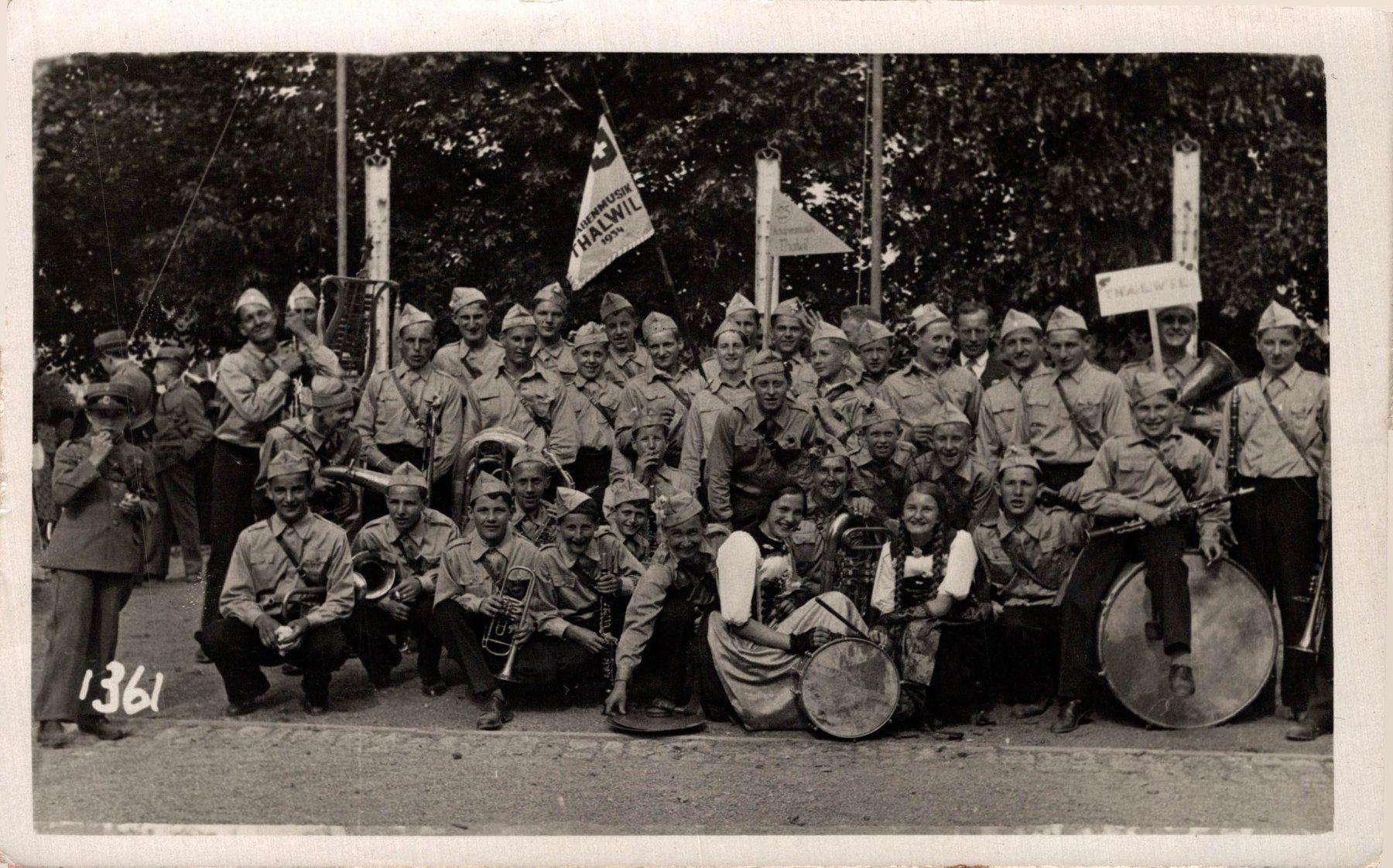 Ansichtskarten: Knabenmusik Thalwil 1934 – Gebraucht aus Bronschhofen von Astore