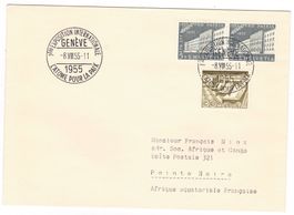 Lettre de Genève cachet S392 pour l'Afrique le 8.VIII.55