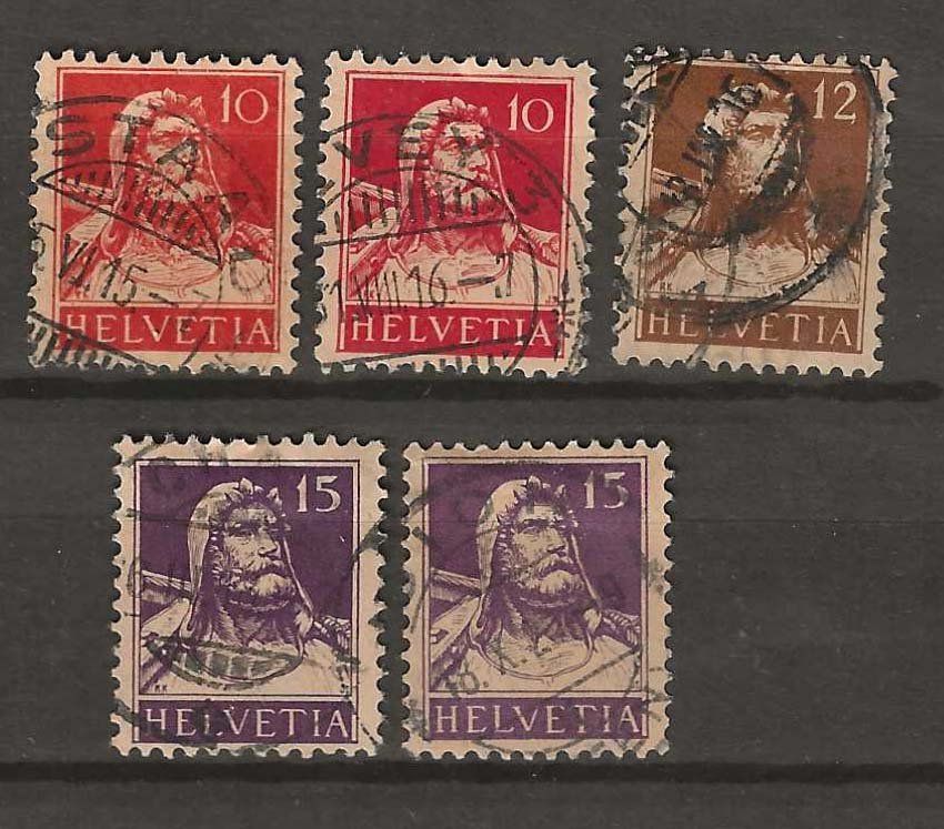 Alle Briefmarken: CH126 - Buste de Tell 126I - 126bI obl. – Gebraucht aus Trélex von Phil_Albert
