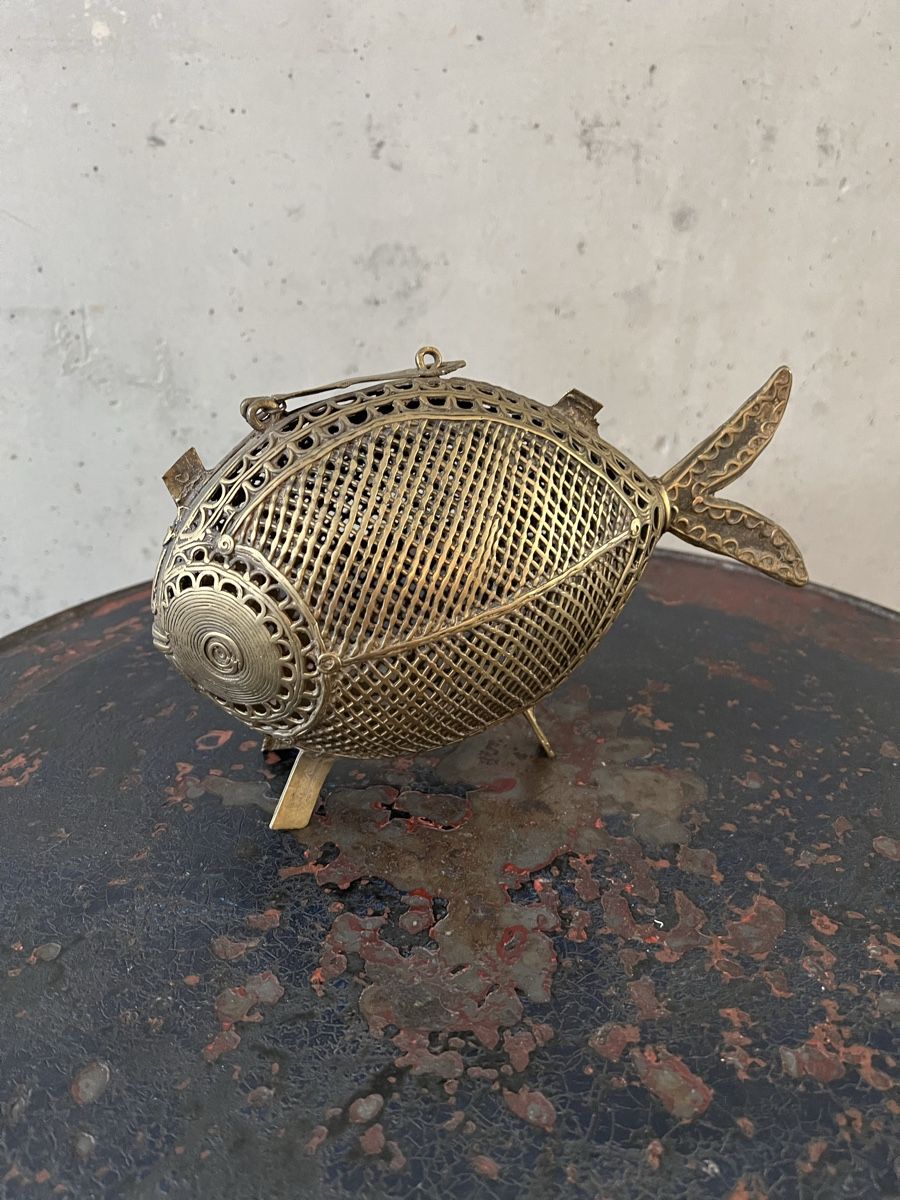 Figuren: Handgefertigte Messing Figur/Fisch Dhorka- Technik – Gebraucht aus Wabern von La-Vitrine 1