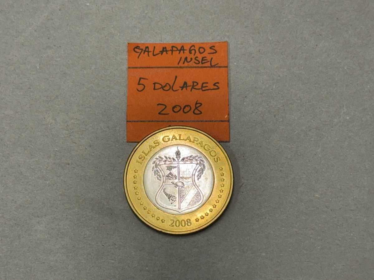 Tutti le monete: Galapagos Inseln 5 Dollars 2008  – Usato da Zürich venduto da daki81 1