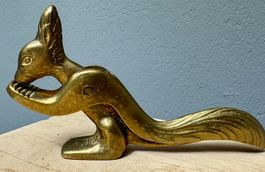 Alter Nussknacker 50er - 60er Jahre Eichhörnchen Messing