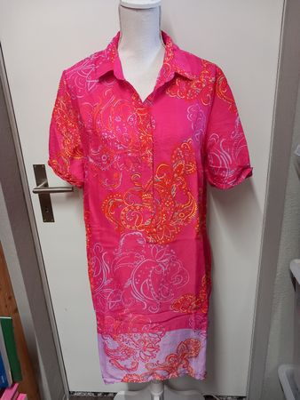 Betty Barclay Viskose Kleid, Tunika Gr.L, pink Muster