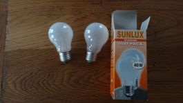 2 Glühbirnen matt 230V/40W E27 neu ungebraucht