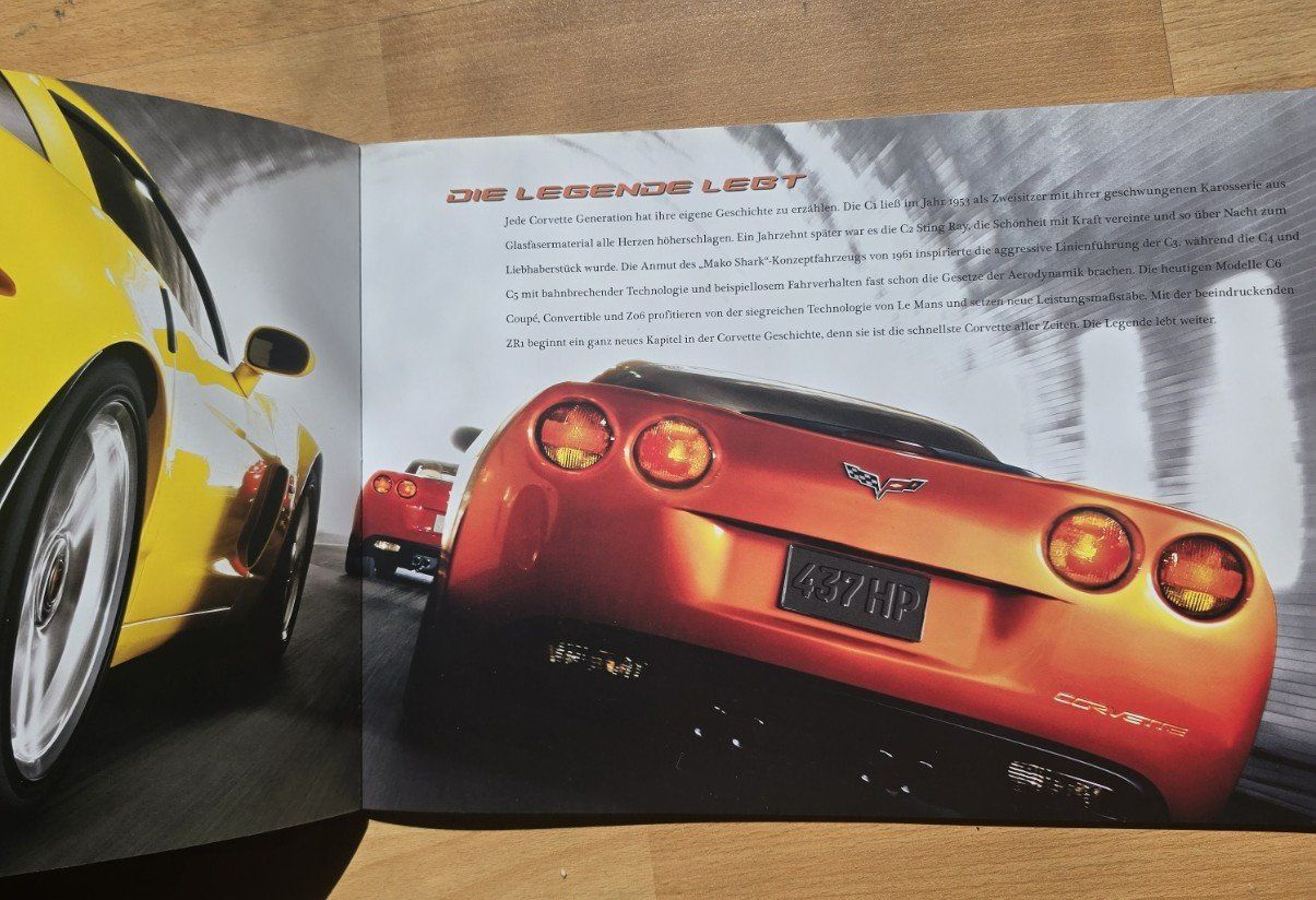 Chevrolet Dokumente: Chevrolet Corvette C6 Prospekt Katalog – Gebraucht aus Hornussen von Corvette- 1