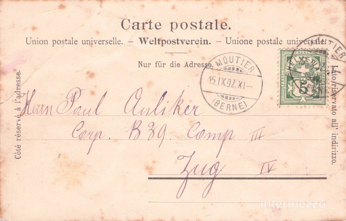 Cartes postales: Moutier BE // 1902 Maison d’Ecole – D'occasion à Basel par intermezzo12 1