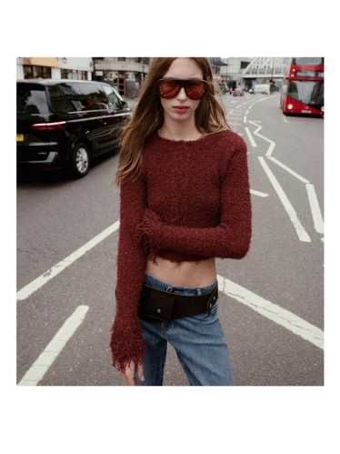 Zara Pulls & Sweat-shirts: Damen Pullover bordeaux mit Fransen  – D'occasion à Siebnen par koschitoschi 1
