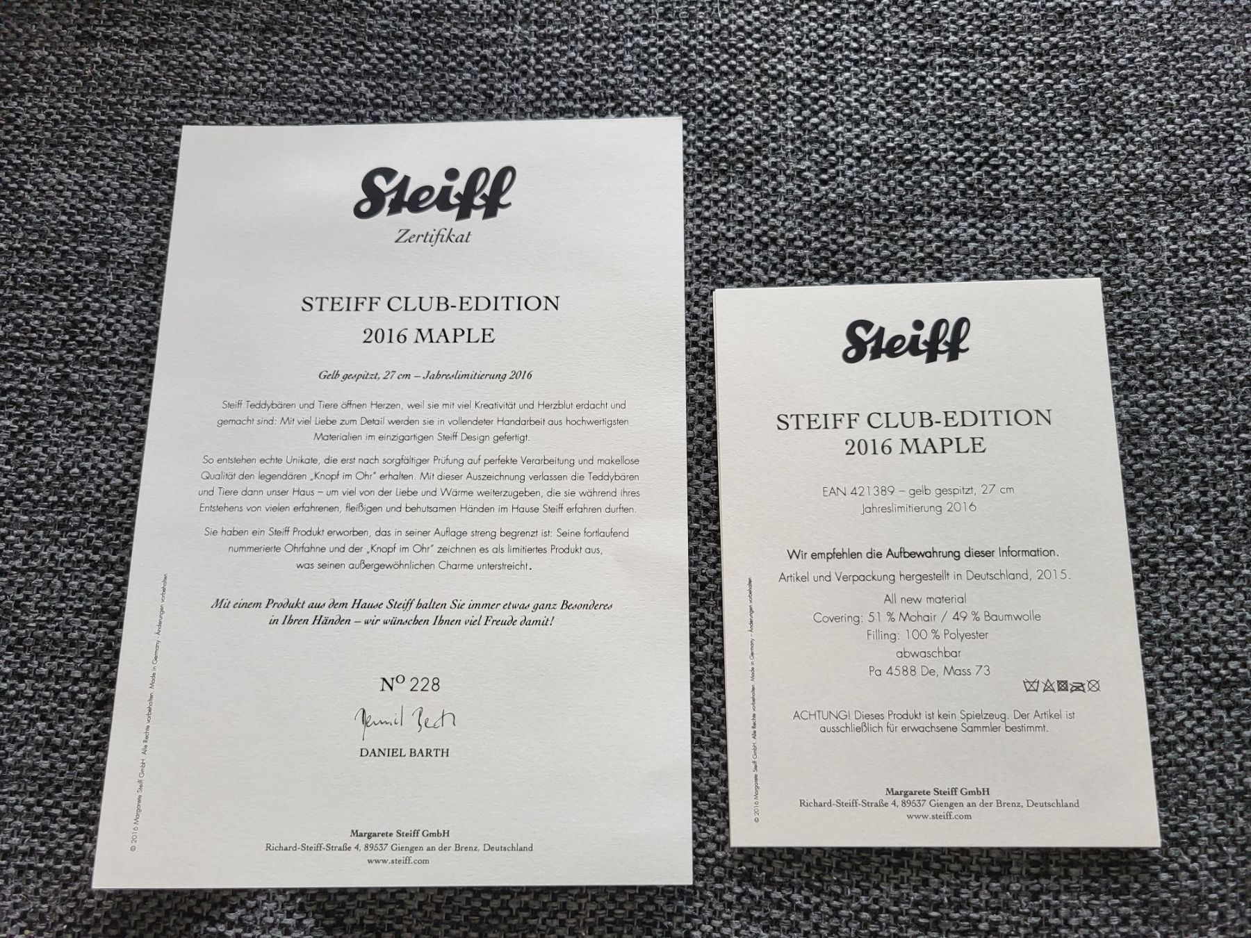 Steiff Giocattoli: Steiff Teddy – Nuovo (secondo la descrizione) da Zürich venduto da Orchidee 7
