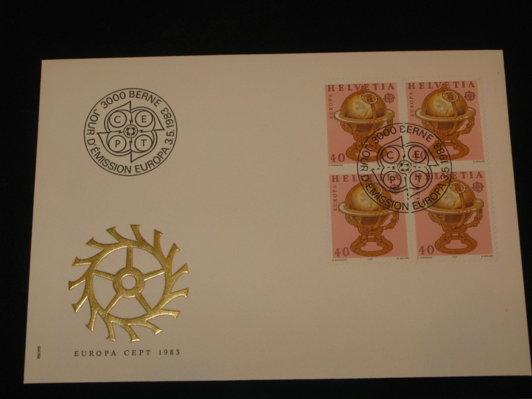 Tutti i francobolli: Werbemarken Europa FDC 1983 Nr. 698 4-Block "Himmelsglobus" – Usato da Riken AG venduto da HEROWE