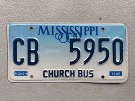 🇺🇸🇺🇸USA Mississippi Nummernschild # CHURCH BUS 🇺🇸