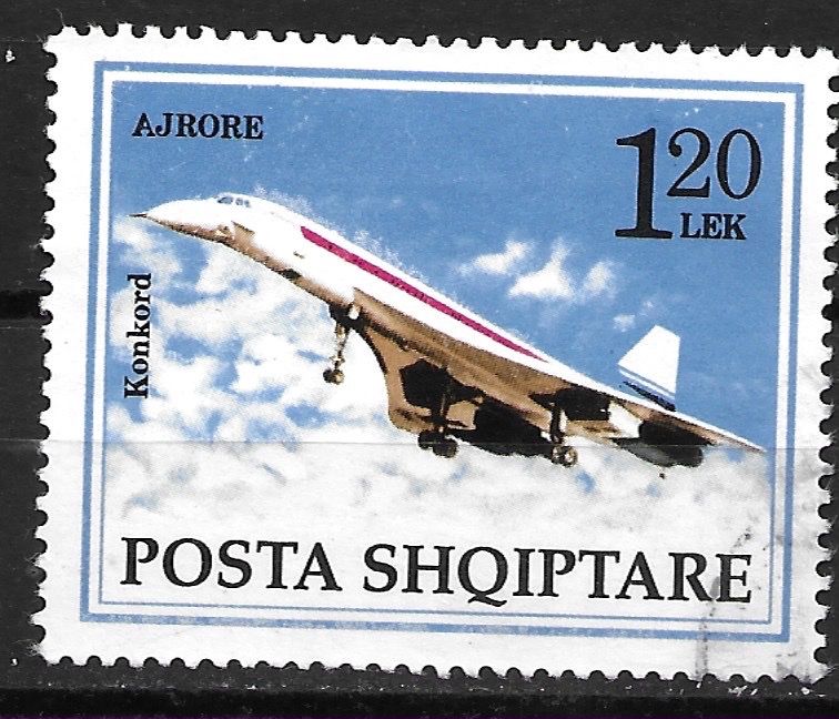 Tutti i francobolli: Albanien 1991: Flugzeug Concorde – Usato da Zürich venduto da Rainstamps