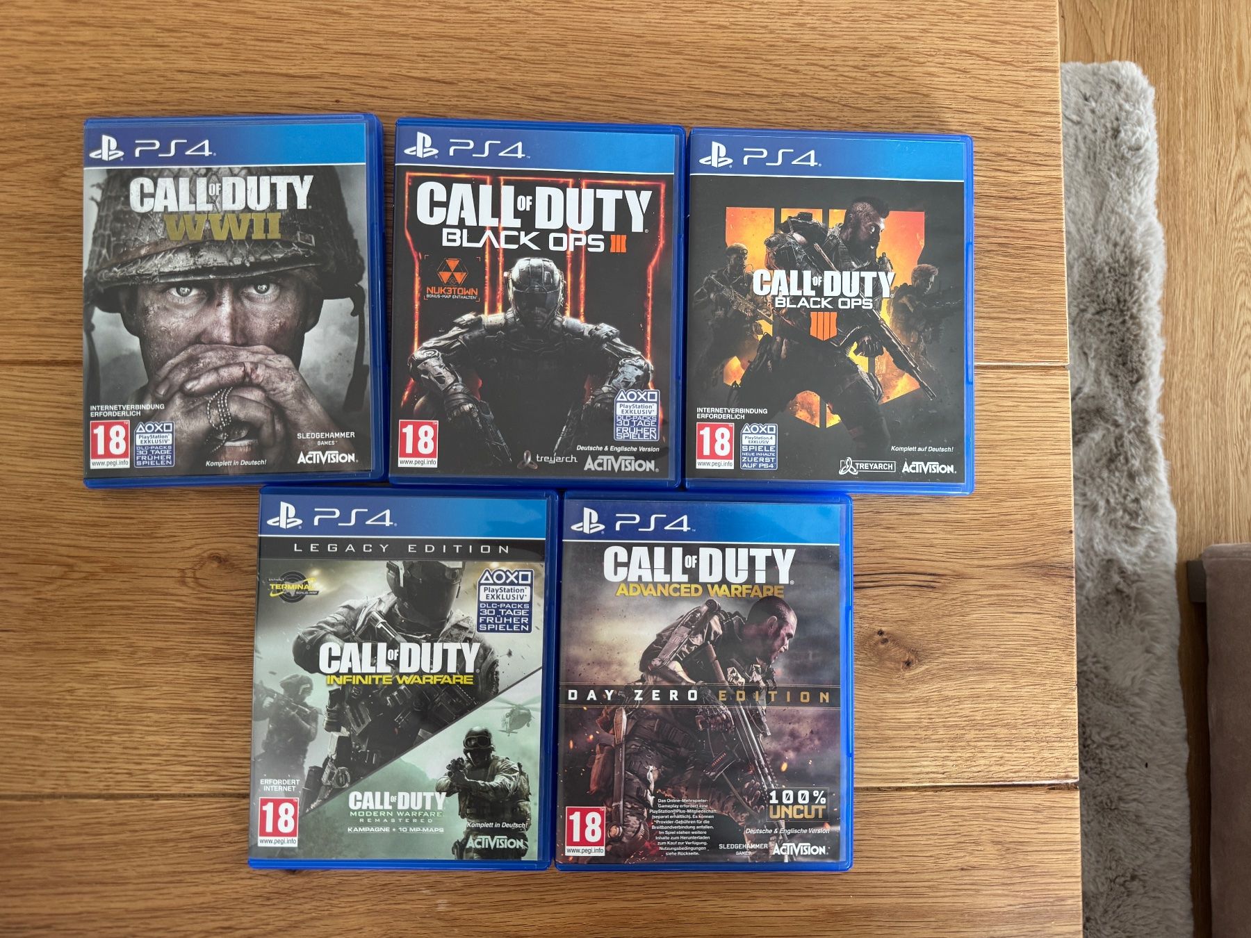 Spiele: COD PS4 Bundle BO3 BO4 WWII AW IW 5 Spiele – Gebraucht aus Aadorf von siggiesmallzz