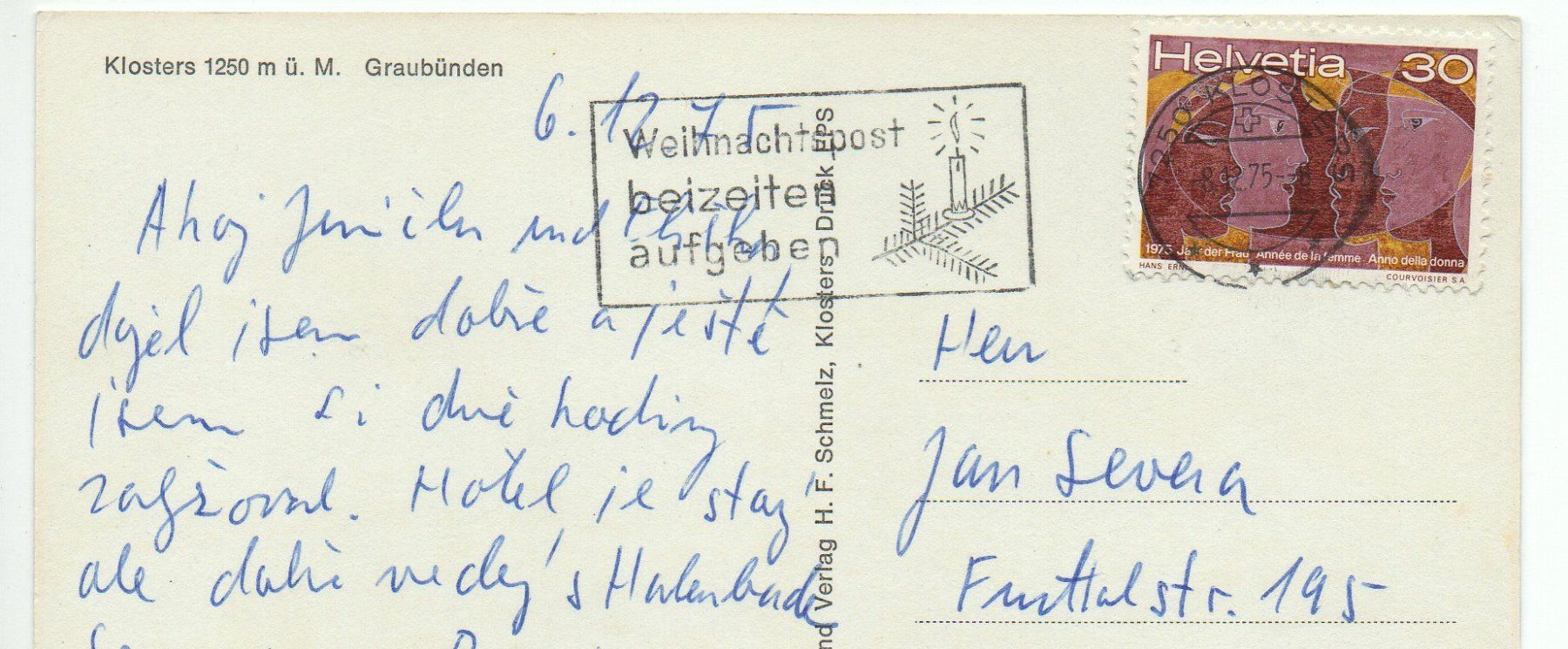 Cartoline postali: KLOSTERS – Usato da Jona venduto da philajona 1