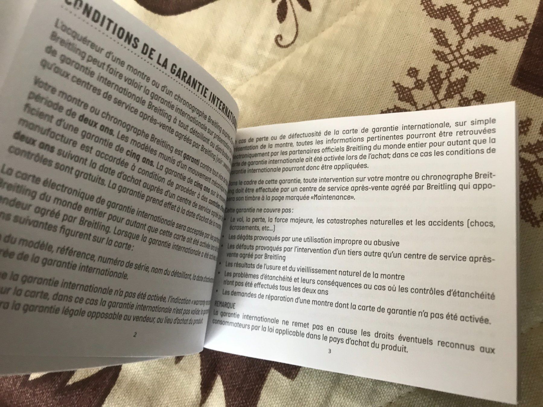 Breitling Documenti: BREITLING - INSTRUCTION CONDITION & MAINTENANCE BOOKLET NEW – Nuovo (secondo la descrizione) da Epalinges venduto da dream-watch 2