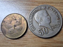 Philippinen 25 + 50 Sentimos 1972/86 Lot 2 Stück!